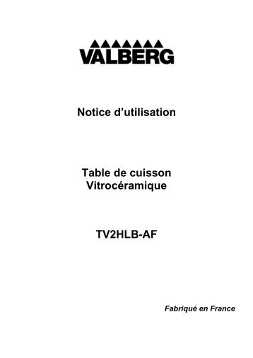 Notice d'utilisation Table de cuisson VitrocÃ©ramique ... - Electro Depot