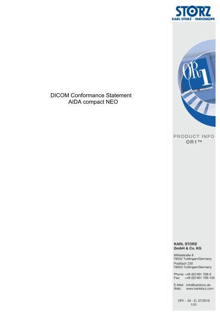 DICOM Conformance Statement AIDA compact NEO - Karl Storz