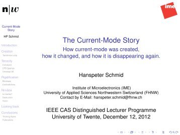 The Current-Mode Story - Hanspeter Schmid-Werren