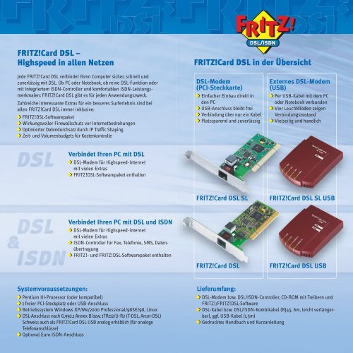 Die FRITZ! - DSL Modem