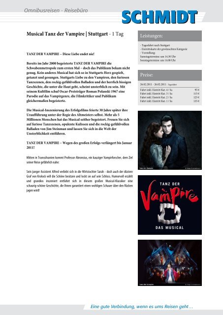 Musical Tanz der Vampire | Stuttgart - Schmidt Bustouristik