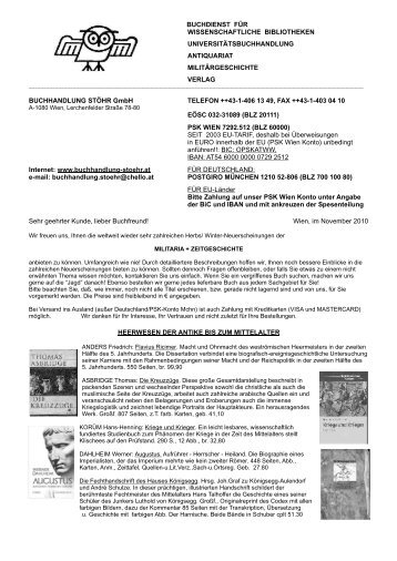 Militaria-Katalog November 2010 Teil 1 - Stöhr