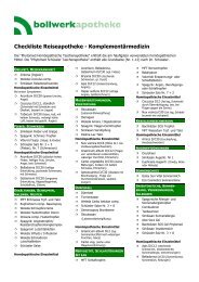 Checkliste Reiseapotheke ... - Bollwerkapotheke