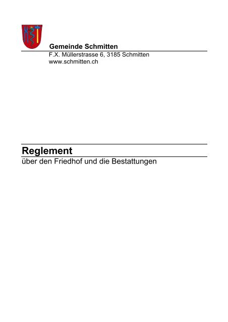 Reglement - Gemeinde Schmitten