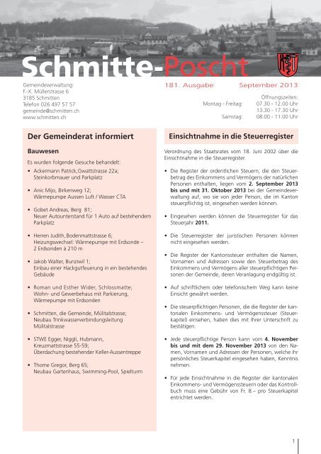 Schmitte-Poscht-Sept.. - Gemeinde Schmitten
