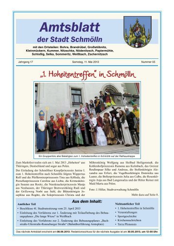 Amtsblatt vom Mai ÃƒÂ¶ffnen - SchmÃƒÂ¶lln