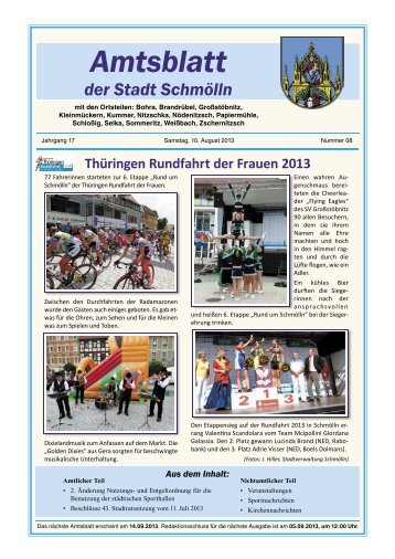 Amtsblatt vom August öffnen - Schmölln