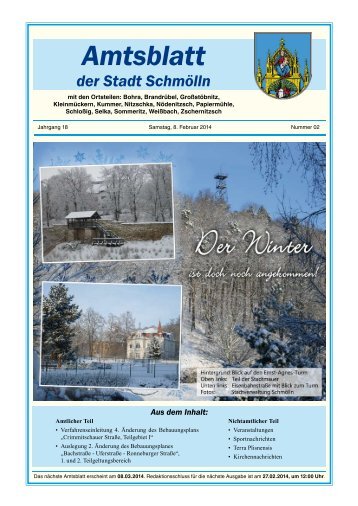 Amtsblatt vom Februar öffnen - Schmölln
