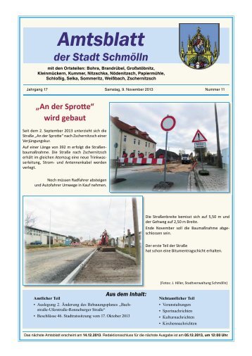 Amtsblatt vom November Ã¶ffnen - SchmÃ¶lln