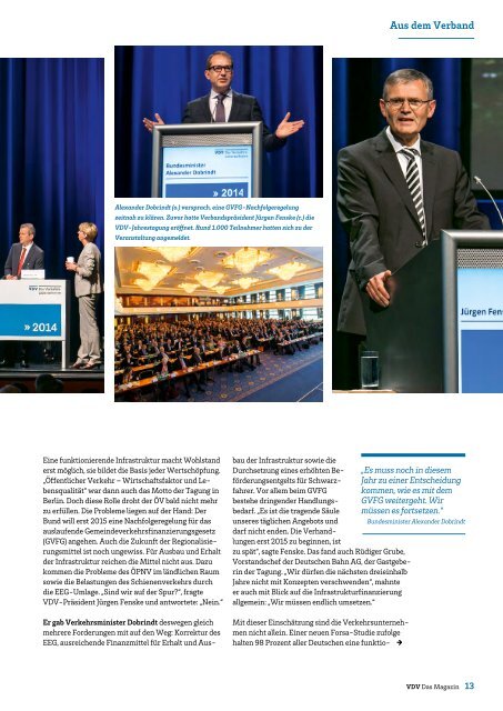 VDV Das Magazin Ausgabe Juni 2014