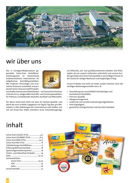 Produkte im Überblick Schne-frost Salesfolder