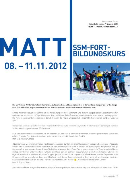 Januar 2013 - Regionalverband Schneesport Mittelland