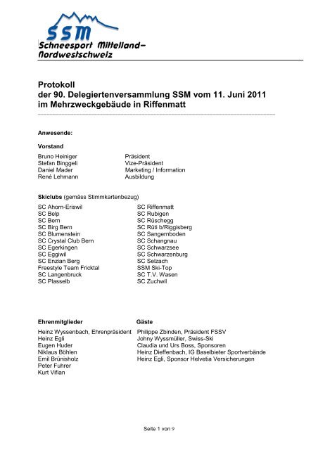 Protokoll der DV vom 11.06.2011 in Riffenmatt - Regionalverband ...