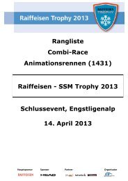 Rangliste - Regionalverband Schneesport Mittelland