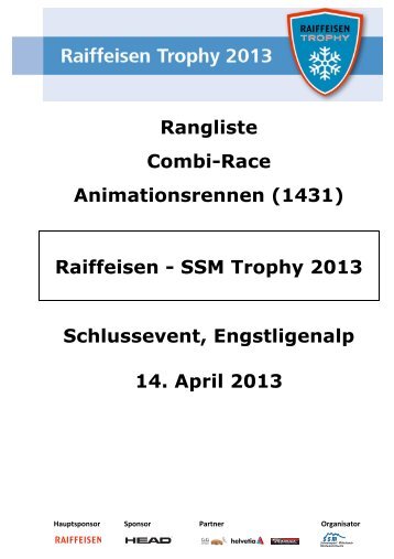 Rangliste - Regionalverband Schneesport Mittelland