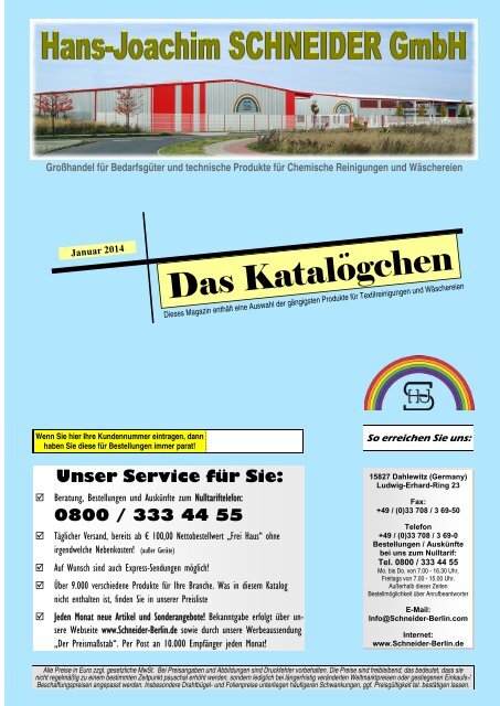 Katalögchen 1er Inland 2013 07 - Hans-Joachim Schneider GmbH