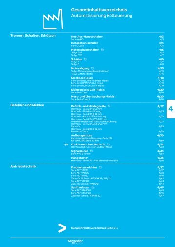 Gesamtinhaltsverzeichnis Automatisierung ... - Schneider Electric