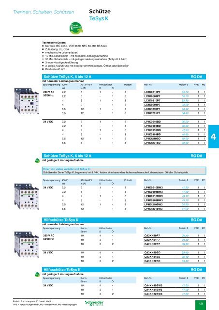 Gesamtinhaltsverzeichnis Automatisierung ... - Schneider Electric