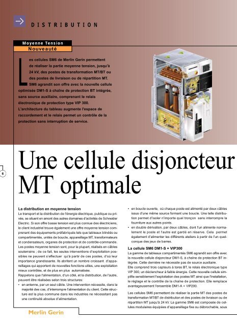 Une Cellule Disjoncteur MT Optimale une-cellule-disjoncteur-mt-optimale