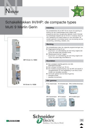 Schakelklollen IH/IHP : de compact types Multi 9 Merlin Gerin