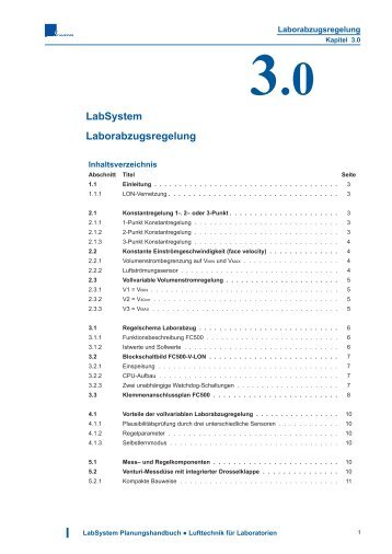 3.0 LabSystem Laborabzugregelung - Schneider Elektronik GmbH