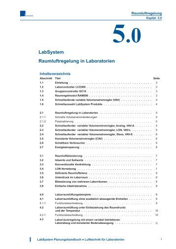 LabSystem Raumluftregelung in Laboratorien - Schneider Elektronik ...