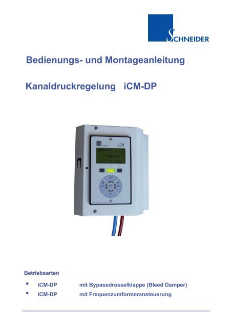 Bedienungsanleitung iCM-DP - Schneider Elektronik GmbH