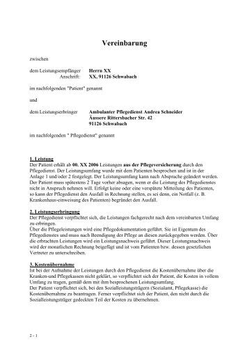 Patienten Vertrag - Pflegedienst Schneider