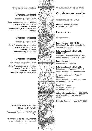 Programmaboekje [PDF] - Schnitger-orgel Zwolle