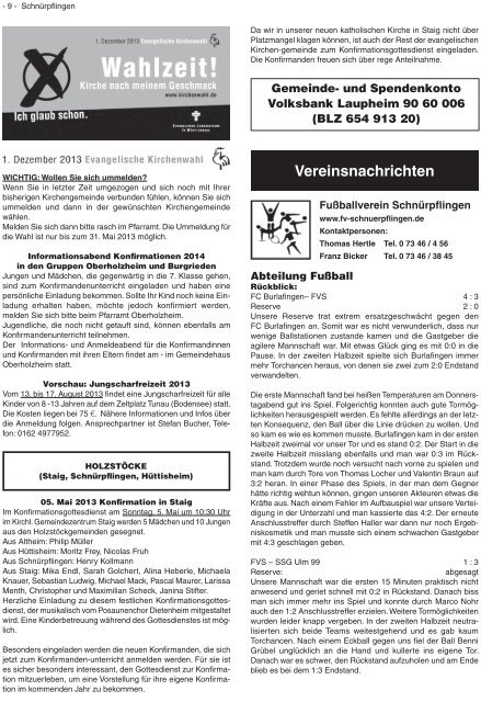 Mitteilungsblatt Nr. 18 vom 03.05.2013 - Gemeinde SchnÃƒÂ¼rpflingen