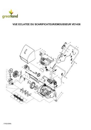 vue eclatee du scarificateur/emousseur ve1438 - Auchan