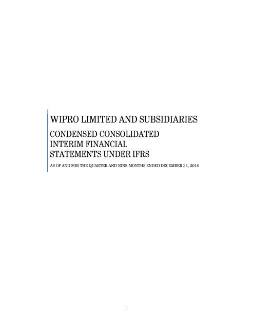 Wipro Limited And Subsidiaries