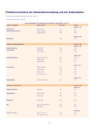 Telefonverzeichnis der Gemeindeverwaltung und der AuÃŸenstellen