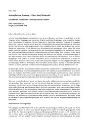 Statement von Mons. Dr. Peter Wolf - Schönstatt-Bewegung