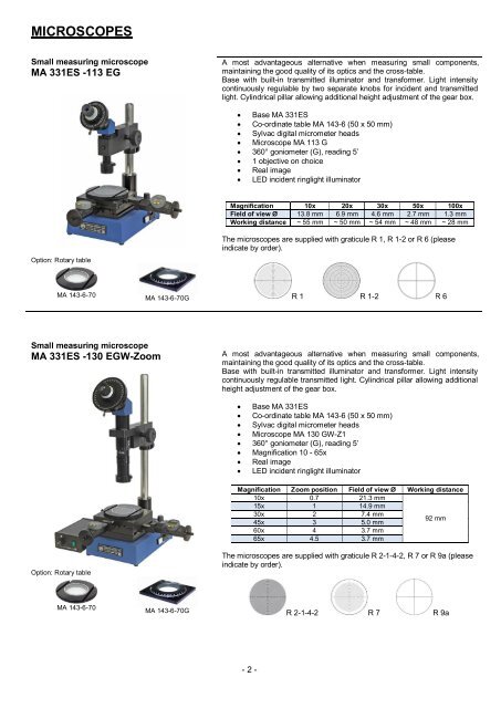 Microscopes - marcel aubert sa