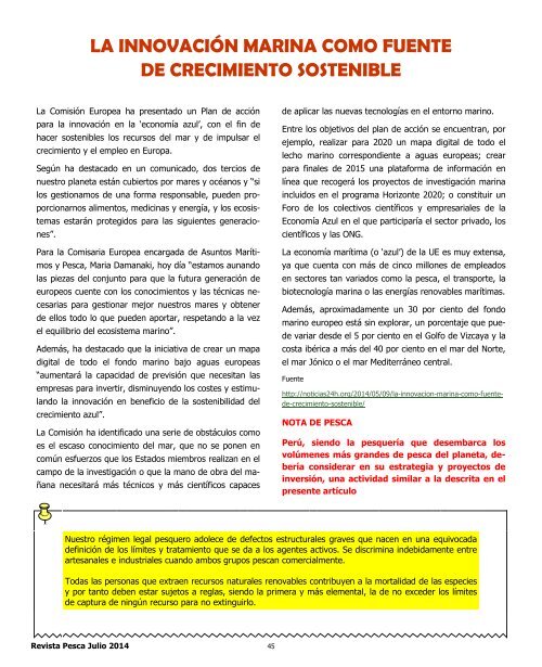 REVISTA PESCA JULIO 2014