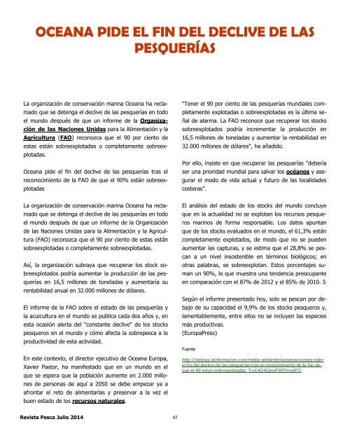 REVISTA PESCA JULIO 2014