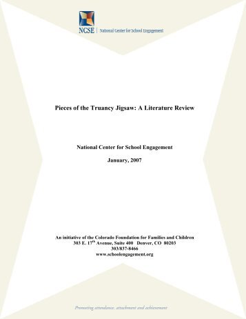 Pieces of the Truancy Jigsaw: A Literature Review - National Center ...