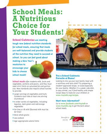 School Meals: A Nutritious Choice for Your Students! - Tray Talk