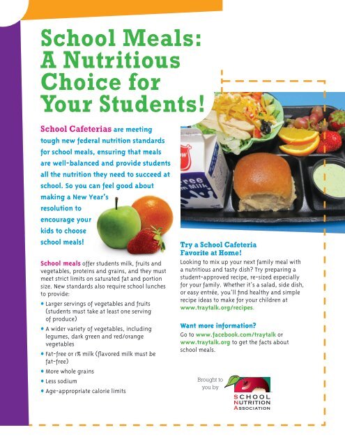 School Meals: A Nutritious Choice for Your Students! - Tray Talk