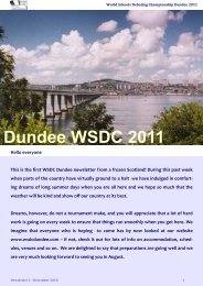 Dundee WSDC 2011 - World Schools Debating Championships