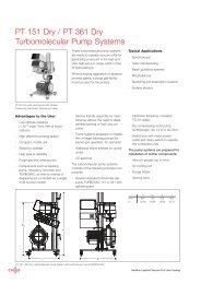 PT 151 Dry / PT 361 Dry Turbomolecular Pump ... - Schoonover, Inc.