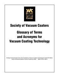 Glossary of Terms and Acronyms - The Society of Vacuum Coaters