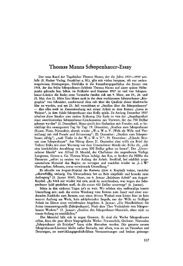 Thomas Manns Schopenhauer-Essay