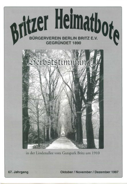 BURGERVEREIN BERLIN BRITZ E.V. ... - Bürgerverein Berlin Britz eV