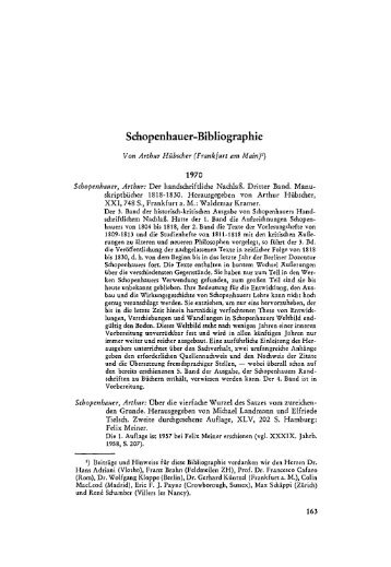 Schopenhauer-Bibliographie