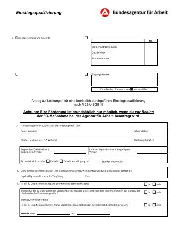 Antrag Einstiegsqualifizierung - IHK Stade