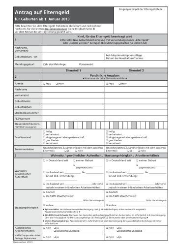 Antrag auf Elterngeld - Duisburg