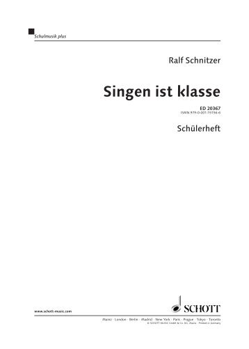 Singen ist klasse - Schott Music