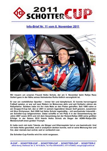 Info-Brief Nr. 11 vom 8. November 2011 (Seite 2) - Schotter-Cup